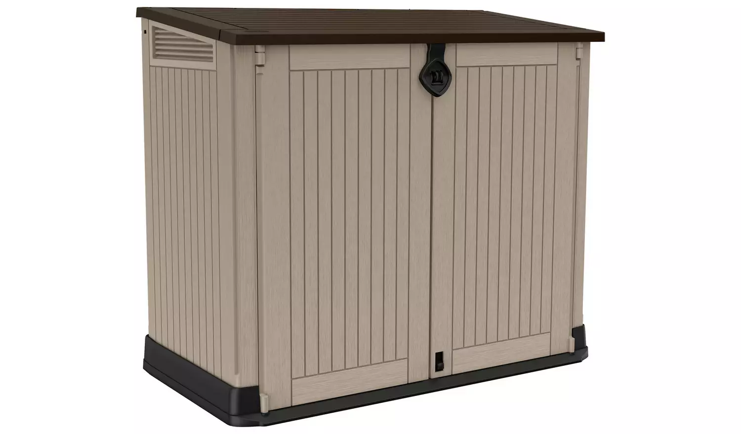Keter Store It Out Midi Beige & brown Wood effect Plastic Garden storage box 880L - Image 3