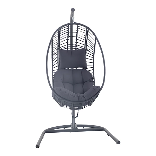 Maeria Dark grey Metal Hanging egg chair - Image 3